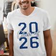 Class Of 2026 Graduation Varsity Navy Blue Letters Premium Tri-Blend Men's V-Neck T-Shirt