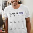 Class Of 2030 Graduation T-Shirt With Space For Handprints Men's V-Neck T-Shirt