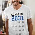Class Of 2031 Graduation T-Shirt With Space For Handprints Men's V-Neck T-Shirt