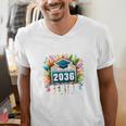 Class Of 2036 Graduation School Vintage Senior 2036 Men's V-Neck T-Shirt