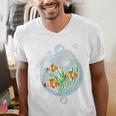 Clownfish Anemonefish Bubbles Water Frutiger Aero Y2K Style Men's V-Neck T-Shirt Clownfish Anemonefish Bubbles Water Frutiger Aero Y2K Style Men's V-Neck T-Shirt