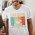 I Like Coffee And Maybe 3 People Introvert Anti-Social Men's V-Neck T-Shirt I Like Coffee And Maybe 3 People Introvert Anti-Social Men's V-Neck T-Shirt