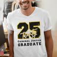 Criminal Justice Graduate Graduated Class Of 2025 Graduation Men's V-Neck T-Shirt