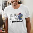 Cute Graduation Cat Masters High School T-Shirt For Men Women Kids Men's V-Neck T-Shirt