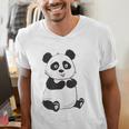 Cute Introvert Vibes – Panda Hello & Goodbye Men's V-Neck T-Shirt Cute Introvert Vibes – Panda Hello & Goodbye Men's V-Neck T-Shirt
