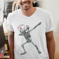 Dabbing Skeleton Nurse Halloween Graduation Men's V-Neck T-Shirt