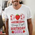 Dad Of The Berry First Birthday Girl Sweet Strawberry Men's V-Neck T-Shirt Dad Of The Berry First Birthday Girl Sweet Strawberry Men's V-Neck T-Shirt