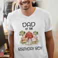 Dad Of The Birthday For Boy Barnyard Farm Animals Party Men's V-Neck T-Shirt