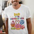 Dad Of The Birthday Girl Candyland Colorful Lollipop Party Men's V-Neck T-Shirt