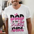Dad Of The Birthday Girl Pink Family Birthday Girls Party Men's V-Neck T-Shirt