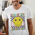 Dad Of The Birthday Girl Retro Family Matching Party Bday Men's V-Neck T-Shirt