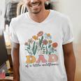 Dad Of The Little Wildflower Birthday Party Baby Shower Men's V-Neck T-Shirt