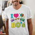 Dad I Love The 80's Retro 80s Nostalgia For Dad Premium Tri-Blend Men's V-Neck T-Shirt Dad I Love The 80's Retro 80s Nostalgia For Dad Premium Tri-Blend Men's V-Neck T-Shirt