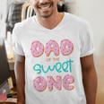 Dad Sweet One 1st First Birthday Matching Family Donut Men's V-Neck T-Shirt
