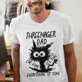 Dad Threenager Dad Daddy Of A Threenager Men's V-Neck T-Shirt Dad Threenager Dad Daddy Of A Threenager Men's V-Neck T-Shirt