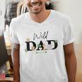 Dad Of The Wild One Zoo Birthday Safari Jungle Animal Men's V-Neck T-Shirt Dad Of The Wild One Zoo Birthday Safari Jungle Animal Men's V-Neck T-Shirt