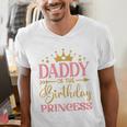 Daddy Of The Birthday For Girl 1st Birthday Princess Girl Men's V-Neck T-Shirt