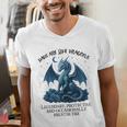 Dads Are Like Dragons Legendary Protective Fatherhood Men's V-Neck T-Shirt Dads Are Like Dragons Legendary Protective Fatherhood Men's V-Neck T-Shirt