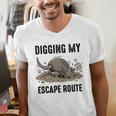 Digging My Escape Route Armadillo Introvert Humor Men's V-Neck T-Shirt