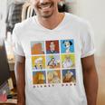 Disney Classic Father's Day Disney Dads Colorful Panels Men's V-Neck T-Shirt