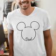 Disney Mickey And Friends Dad Mickey Art Line Pocket Logo Men's V-Neck T-Shirt