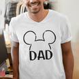 Disney Mickey And Friends Dad Mickey Ears Outline Logo Men's V-Neck T-Shirt