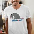 Disney Winnie The Pooh Introvert Eeyore Logo Men's V-Neck T-Shirt Disney Winnie The Pooh Introvert Eeyore Logo Men's V-Neck T-Shirt