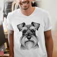 Dog Fingerprint Miniature Schnauzer Dad Mom Men's V-Neck T-Shirt