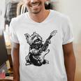 Dog Guitarist Guitar Yorkie Dad Mom For Men Women Men's V-Neck T-Shirt