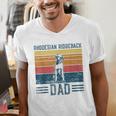 Dog Ridgeback Dad Vintage Rhodesian Ridgeback Dad Men's V-Neck T-Shirt