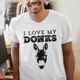 Donkey Mom Or Dad I Love My Donks Farmer Men's V-Neck T-Shirt Donkey Mom Or Dad I Love My Donks Farmer Men's V-Neck T-Shirt