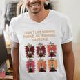 I Dont Like Morning People Introvert Coffee Lover Antisocial Raglan Baseball Tee Men's V-Neck T-Shirt
