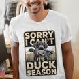 Duck Hunting Dog Sorry I Cant Its Duck Season Dad Joke Men's V-Neck T-Shirt