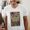 Elder Emo Floral Gothic Vintage Nostalgia Men's V-Neck T-Shirt