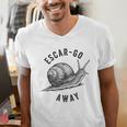 Escar Go Away Snail Vintage French Pun Introvert Humor Men's V-Neck T-Shirt