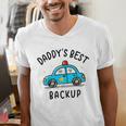 Father Son Daughter Daddy's Best Backup Father's Day Toddler Men's V-Neck T-Shirt