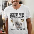 Fishing Tuna Bass Rod Fisherman Cool Dad Quote Men's V-Neck T-Shirt