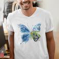 Frutiger Aero Aesthetic Butterfly Computer Fishes Scenery Raglan Baseball Tee Men's V-Neck T-Shirt Frutiger Aero Aesthetic Butterfly Computer Fishes Scenery Raglan Baseball Tee Men's V-Neck T-Shirt