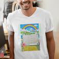 Frutiger Aero Aesthetic Rainbow Glitch Art Men's V-Neck T-Shirt