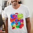 Frutiger Aero Aesthetic Tech Orb Pattern Heart Cherry Lips Raglan Baseball Tee Men's V-Neck T-Shirt Frutiger Aero Aesthetic Tech Orb Pattern Heart Cherry Lips Raglan Baseball Tee Men's V-Neck T-Shirt