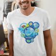 Frutiger Aero Metro Abstract Maximalism 2000s Nostalgia Premium Tri-Blend Men's V-Neck T-Shirt