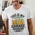 Garage Drinker Dad Vintage Beer This Is My Garage Drinking Men's V-Neck T-Shirt
