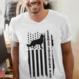 German Shepherd Dad Vintage Flag Patriotic Dog Men's V-Neck T-Shirt