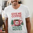 Give Me Coffee And Holiday Movies Introvert Christmas Men's V-Neck T-Shirt