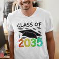 Graduation Class Of 2035 Hand Prints Space Pre-K -12th Grade Men's V-Neck T-Shirt
