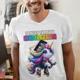 Graduation Kindergarten Unicorn Roller Skate Girls Grad Men's V-Neck T-Shirt