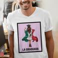 Graduation Latina Educated La Graduada Mexican Bingo Card Men's V-Neck T-Shirt