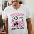 Graduation Shirt For Mom With Twins Proud Mom Of Two Men's V-Neck T-Shirt