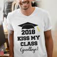 GraduationShirt Kiss My Class 2018 Goodbye Men's V-Neck T-Shirt