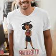Graduation Woman Tshirt Black Melanin Masters Degree Men's V-Neck T-Shirt